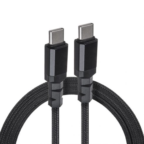 2 x USB-C 100W Maclean kabel, PD podrška, prijenos podataka do 10Gbps, 5A, crni, 1m dužine, MCE491