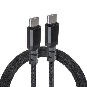   2 x USB-C 100W Maclean kabel, PD podrška, prijenos podataka do 10Gbps, 5A, crni, 2m dužine, MCE492