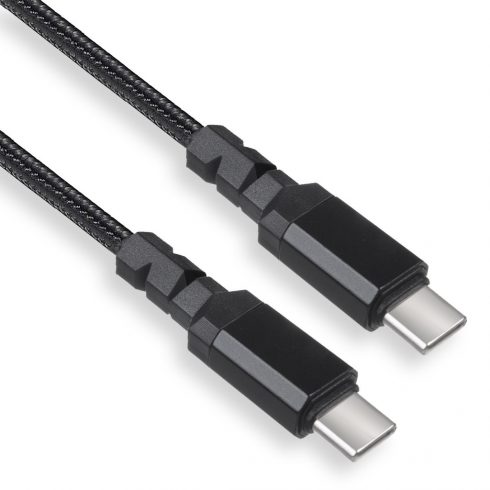 2 x USB-C 15W Maclean kabel, podržava QC 3.0 standard, prijenos podataka, 3A, crni, 1m dug, MCE493