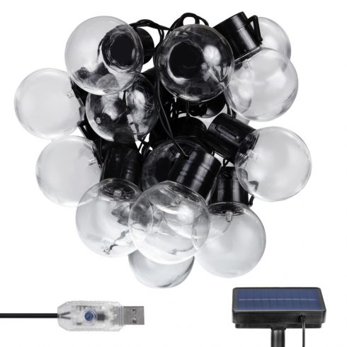 Solarni LED vrtni niz 2 u 1 Maclean, IP44, 3W, 10lm, 3000K, baterija 2*600 mAh, 5V DC, 7m, MCE424