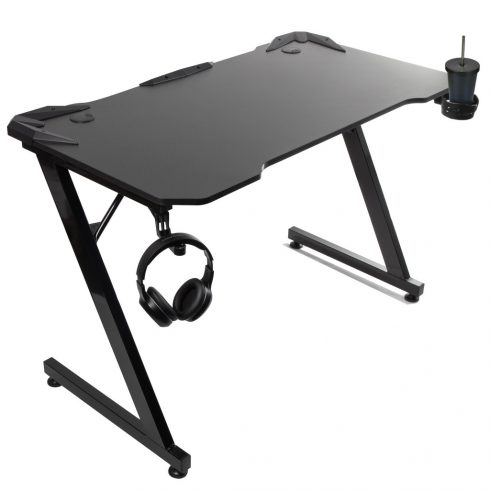 Crni veliki NanoRS gaming stol, max 150 kg, visina 750 mm, 110x60x1,5 cm, držač za šalice i slušalice, RS345