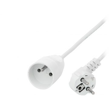   9823# Mrežni produžni kabel PS-171 1-utičnica s uzemljenjem 3m bijeli 3x1mm