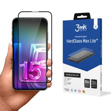   3mk HardGlass Max Lite - kaljeno staklo za iPhone 15 Pro Max (crno)