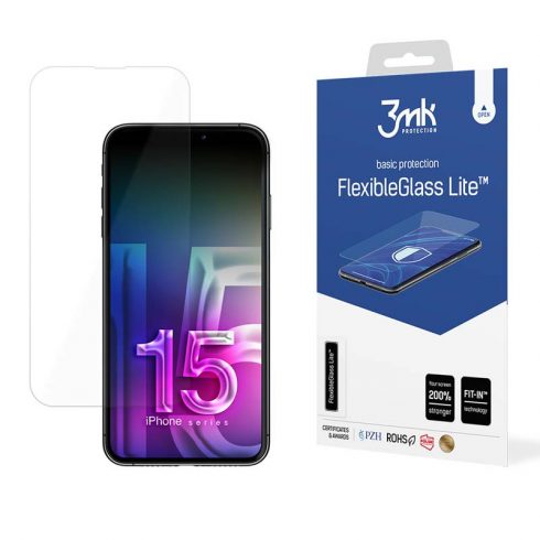 3mk FlexibleGlass Lite - Hibridno staklo za iPhone 15 Pro