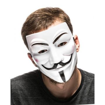 Anonimna maska, Guy Fawkes, V kao Vendetta Mask - BIJELA