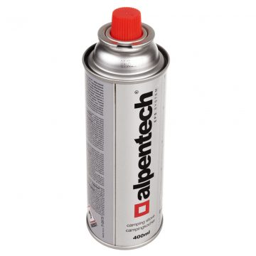   380 ml Alpentech plinska kartuša, certifikat: Pi 0875, zadovoljava standard EN521, butan, radni raspon -10°C do + 40°C, IK300