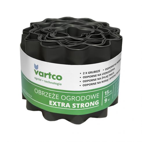 Valovita vrtna bordura 15cm x 9m Vartco Extra Strong siva