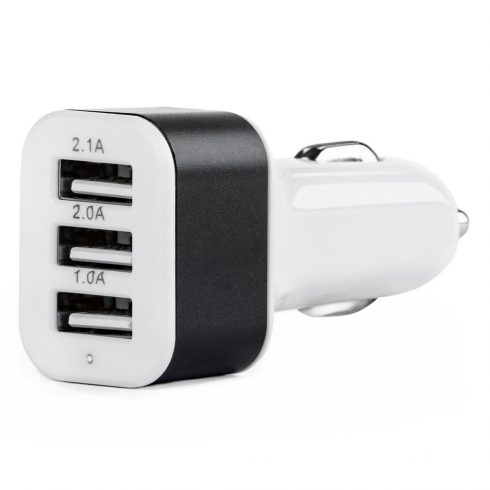 Auto punjač 3x USB bijeli pch-03 amio-01027