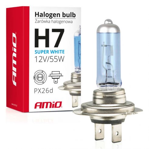 Halogena žarulja h7 12v 55w UV filter (e4) super bijela amio-01157