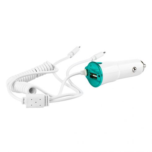 Auto punjač usb + microusb + iphone rasvjeta pch-05 amio-01264