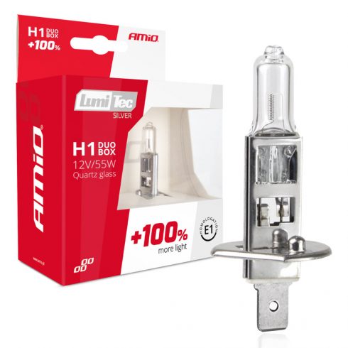 Halogene žarulje h1 12v 55w lumitec srebrne +100% duo amio-01401