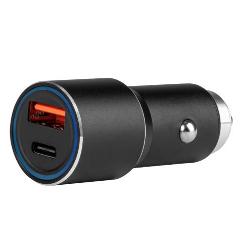 Aluminijski auto punjač PCH PRO-08 USB-C + USB 38W 12V 24V amio-02934