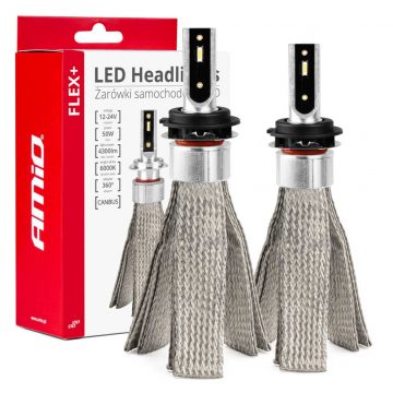   LED auto žarulje flex+ serija h7-6 12v 24v 6000k canbus amio-03662