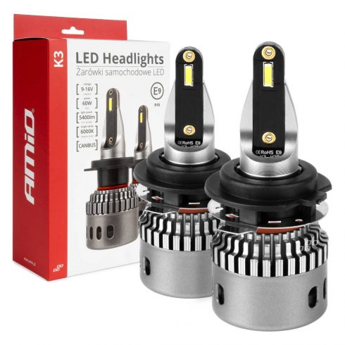 LED auto žarulje serije k3 h7-1 12v 6000k canbus amio-03684