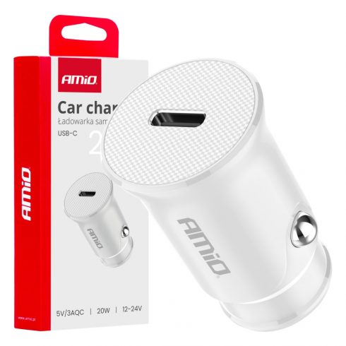 USB-C auto punjač 20w amio-03876