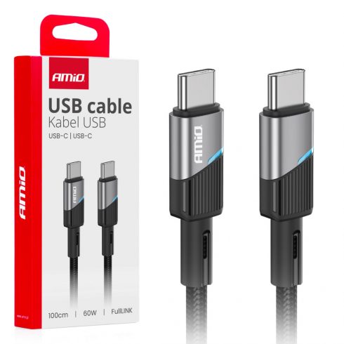 USB-C - USB-C kabel za punjenje 60w 100cm fulllink amio-03926