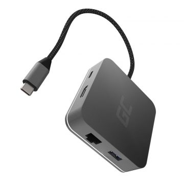   Docking Station HUB USB-C Green Cell 6in1 (USB 3.0 HDMI Ethernet USB-C) za Apple MacBook, Dell XPS, Asus ZenBook i druge