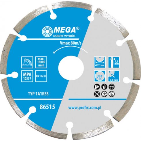 Segmentirani dijamantni disk (materijal pupoljaka) 115*1,9*6,8*22,2