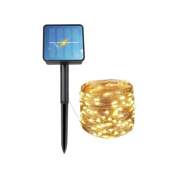   87-526# Solarna vrtna svjetla, 100 LED dioda, kabel 12 m, toplo