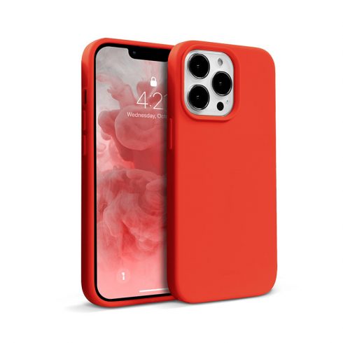 Crong Color Cover Liquid Silicone Case za iPhone 13 Pro (crvena)