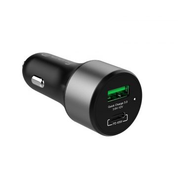   Crong Power auto punjač 63W - USB-C PD 45W auto punjač + USB QC 3.0 18W (crni)