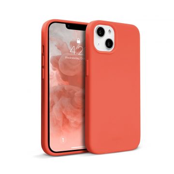   Crong Color Cover Liquid Silicone Case za iPhone 13 (Coral Red)