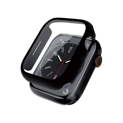 Crong Hybrid Watch Case - kućište sa staklom za Apple Watch 44 mm (crno)