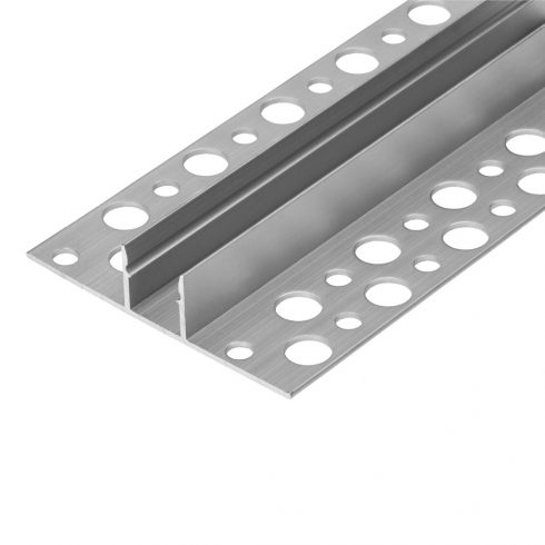 Aluminijski profil za LED trake, 2000 x 52,8 x 13 mm, uvučen u gips karton, srebrni