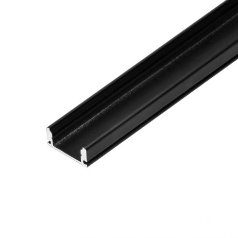 Aluminijski profil za LED trake, 2000 x 17 x 7 mm, nadžbukni, crni