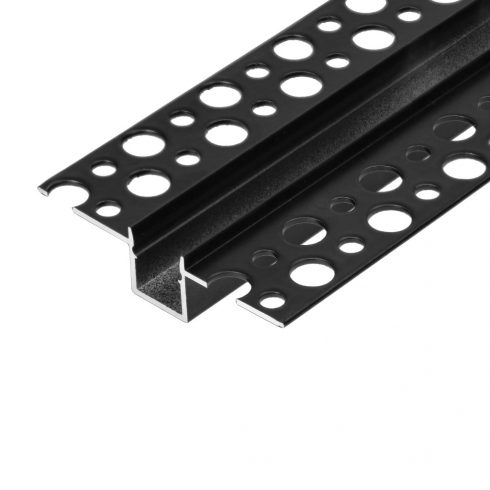 Aluminijski profil za LED trake, 2000 x 55 x 13 mm, uvučen u gips karton, crni