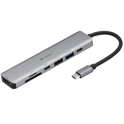 ADAPTER TRACER A-2, USB Type-C s čitačem kartica, HDMI 4K, USB 3.0, PDW 60W