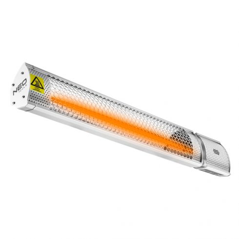 Radijator 2000W, IP55, grijaći element zlatne halogene lampe, daljinski upravljač, 2-stupenjska kontrola snage