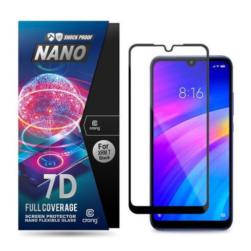 Crong 7D Nano Fleksibilno staklo – hibridna zaštita za ekran pune pokrivenosti 9H Xiaomi Redmi 7