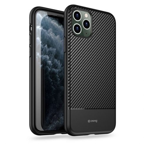 Crong Prestige Carbon Cover - Zaštitna torbica za iPhone 11 Pro (crna)