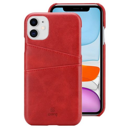 Crong Neat Cover - torbica od PU kože za iPhone 11 Pro (crvena)