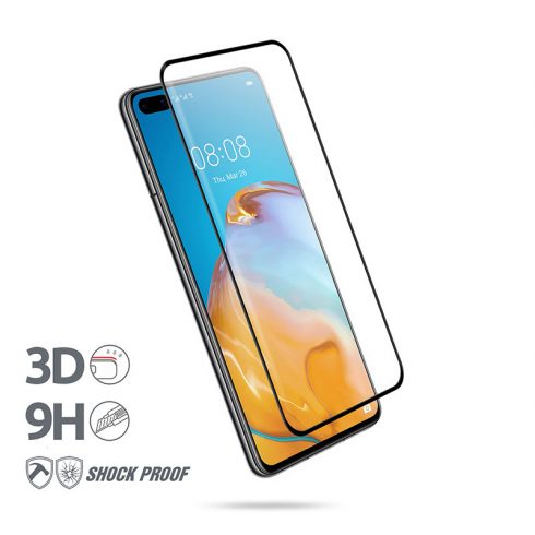 Crong 3D Armor Glass 9H Full Screen Tempered Glass Huawei P40 + okvir za ugradnju