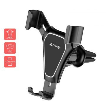   Crong Gravity Auto-Clip Car Holder - Gravity auto držač 4.7 "- 6.5" (crni)