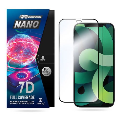 Crong 7D Nano Fleksibilno staklo – Hybrid Screen Protector pune pokrivenosti 9H iPhone 6.1 iPhone 12 Pro Max