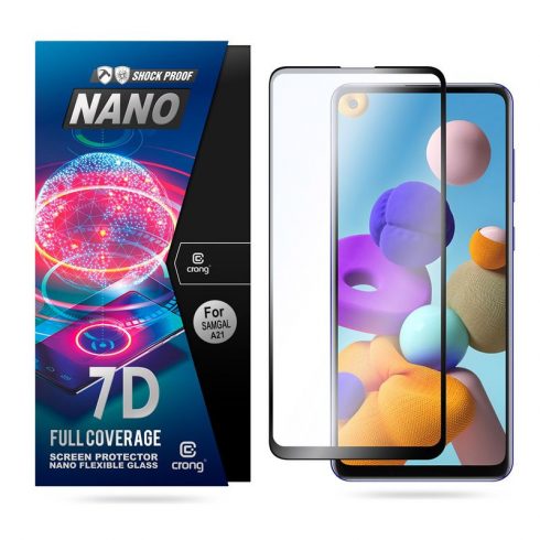 Crong 7D Nano Fleksibilno staklo – hibridna zaštita za zaslon pune pokrivenosti 9H Samsung Galaxy A21s