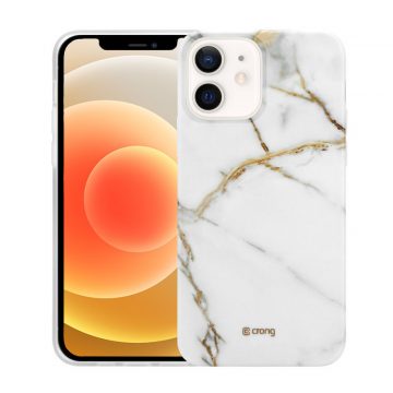 Crong Marble Case - Maska za iPhone 12 Mini (bijela)