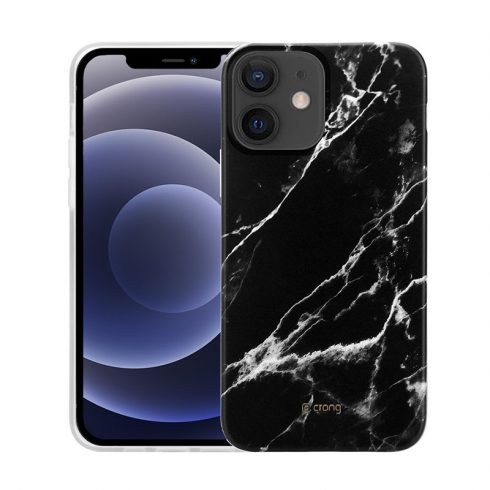 Crong Marble Case - Maska za iPhone 12 Mini (crna)