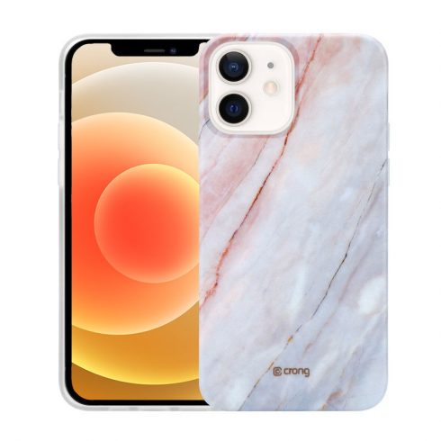 Crong Marble Case - Maska za iPhone 12 Mini (roza)