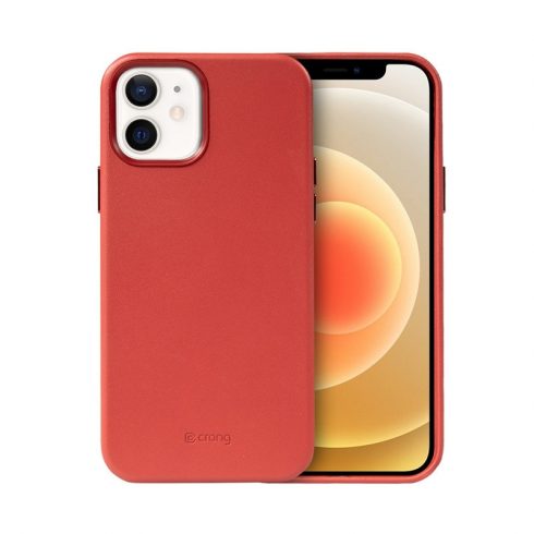 Crong Essential Cover - Kožna torbica za iPhone 12 / iPhone 12 Pro (crvena)