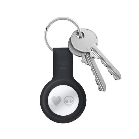 Crong Silicone Case with Key Ring - Zaštitna torbica za privjesak za ključeve za Apple AirTag (crna)