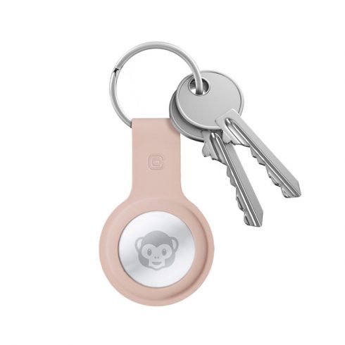 Crong Silicone Case with Key Ring - Zaštitna torbica za Apple AirTag privjesak za ključeve (pješčano ružičasta)