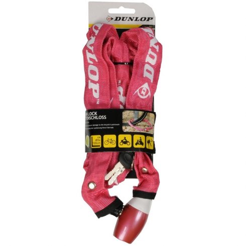 Dunlop - Brava za bicikl s lančanom bravom 120cm (crvena)