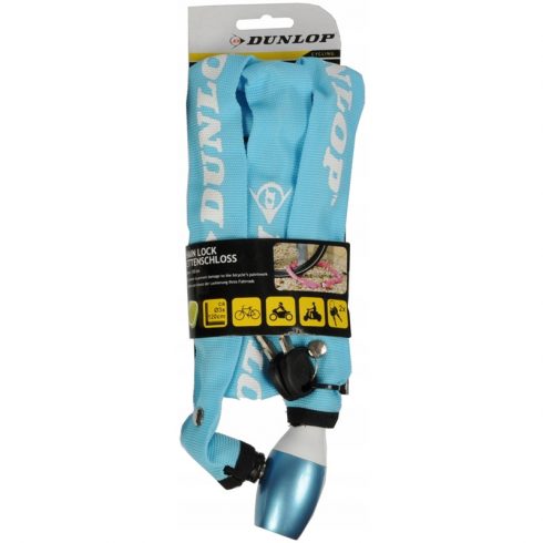 Dunlop - brava za bicikl s lančanom bravom 120 cm (plava)