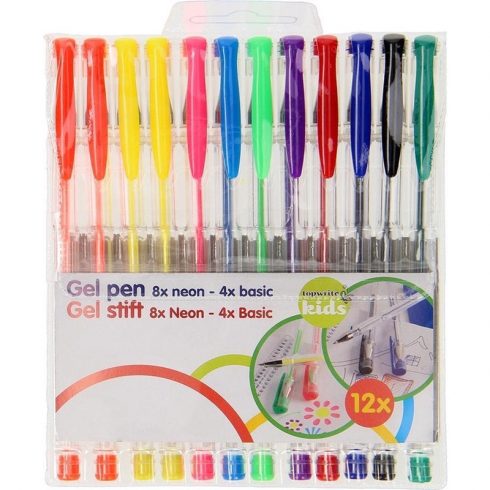 Topwrite - set gel olovki (8 neonskih + 4 standardne)