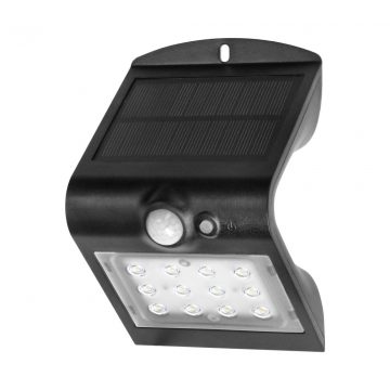   SILOE LED 1.5W, solarna lampa sa senzorom pokreta 120 stupnjeva, 190lm, IP65, 4000K, 1200mAh, dupli izvor svjetla, crna