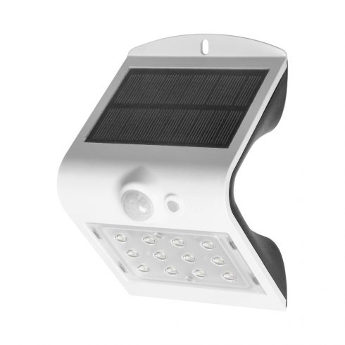 SILOE LED 1.5W, solarna svjetiljka sa senzorom pokreta 120 stupnjeva, 190lm, IP65, 4000K, 1200mAh, dupli izvor svjetla, bijela